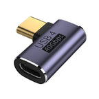 USB C Right Angle U-Shape Straight Angle Adapter Type C to Type C 40Gbps Fast Data Adapter Converter Charging Adapters