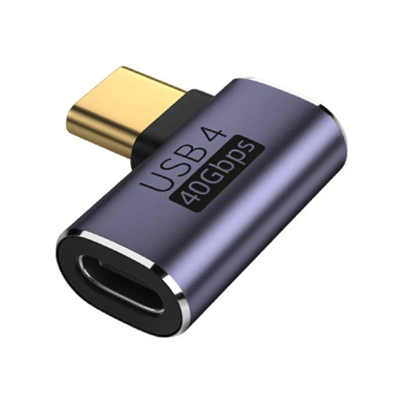 USB C Right Angle U-Shape Straight Angle Adapter Type C to Type C 40Gbps Fast Data Adapter Converter Charging Adapters