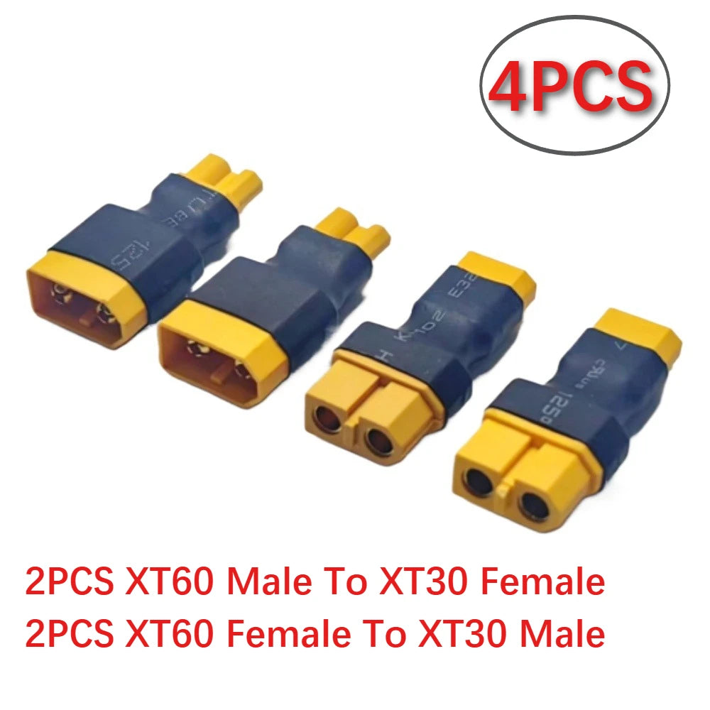 4PCS XT60 to XT30 Plug Adapter Male/Female Converter Connector for FPV Drone RC Lipo Battery Charger ESC Parts
