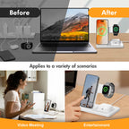 15W Magnetic Wireless Charger 3 In 1 Fast Charging Station Travel Foldable for Magsafe iPhone 1716/15/14 Apple Watch AirPods Pro