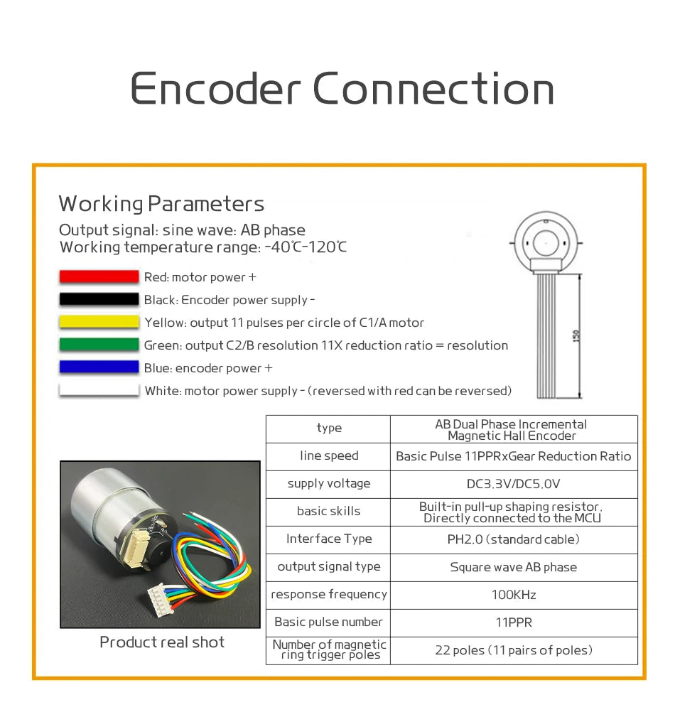 JGB37-520 Hall Encoder Miniature DC Geared Motor 6V12V Forward And Reverse 6RPM~1590RPM With Speed Measurement