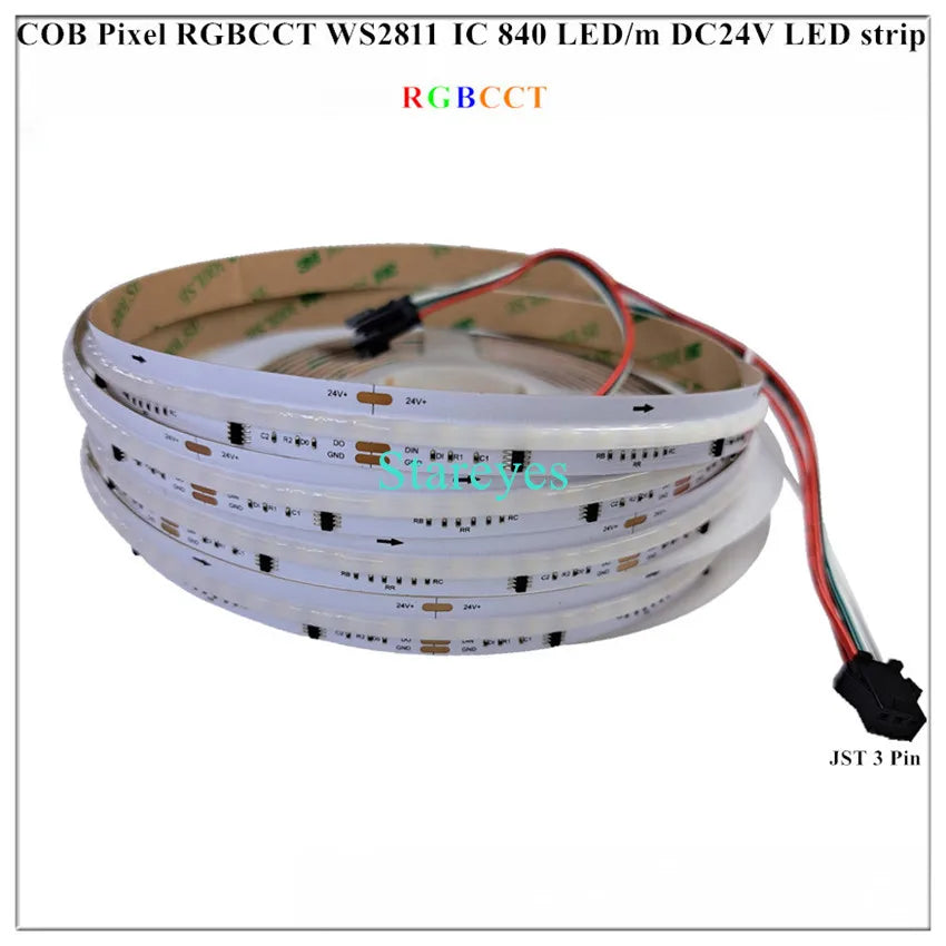 COB SPI LED Strip Light 24V 5m Addressable Pixels White CCT RGB RGBW RGBCCT WS2811 WS2814 Digital IC FCOB Magic Color Tape Rope