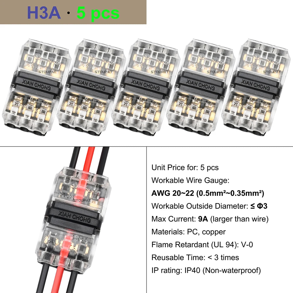 Cable Terminal Electric Wire Connector Clamp Block Quick Splice Scotch Lock Crimp for LED Car Wiring Joint Kit Tool Accessories