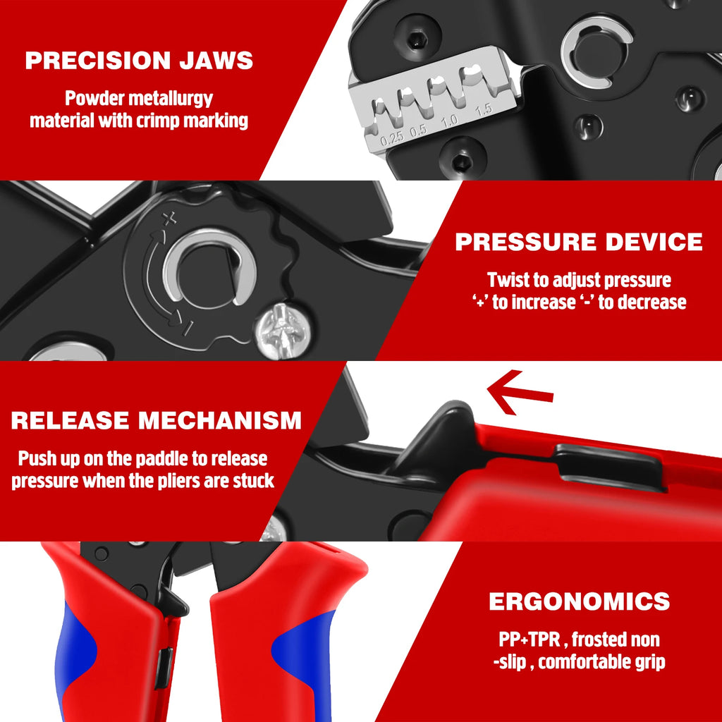Box SN-58B 1550PCS Terminals Crimping Tool Kit 2.54mm Pitch Dupont Connectors Crimper Non-insulated Open Barrel Crimping Plier