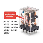 10PCS Intermediate Relay Miniature Control Small With Base Socket Copper Coil DC 12V 24V AC 110V 220V HH52P/53P/54P HH62P HH63P