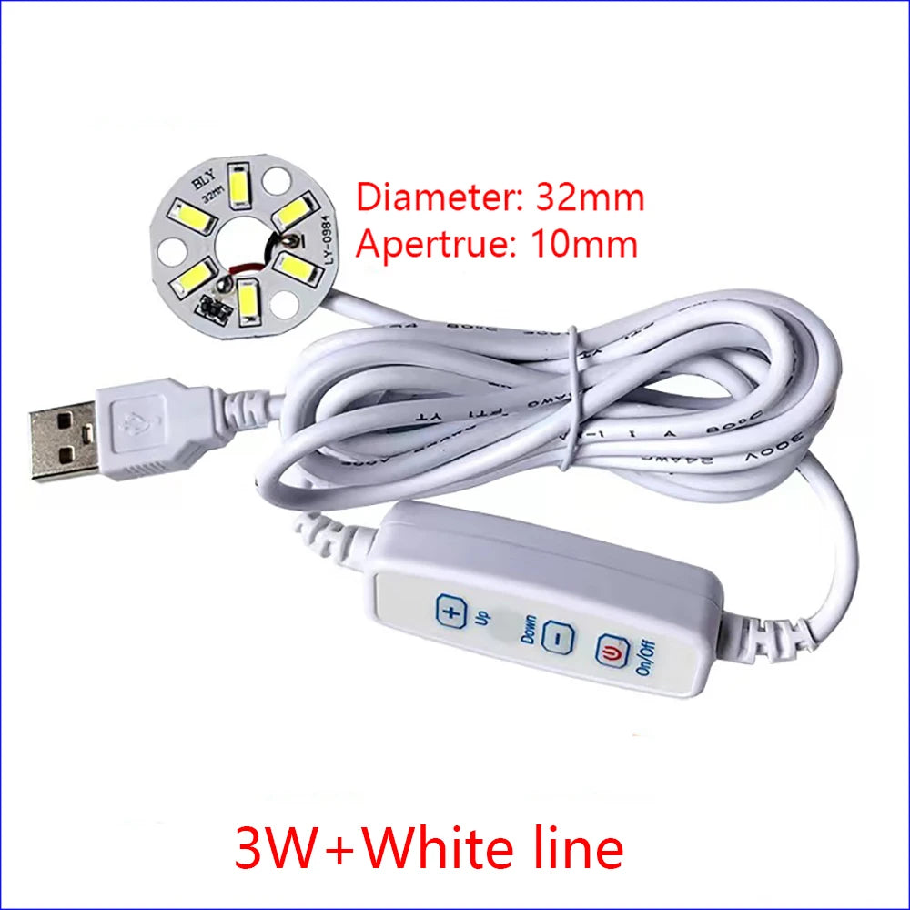 1PCS DC3V-5V Dimmable 5730 SMD LED Lamp 1W 2W 3W 4W 5W 10W LED Light Beads White Warm White With Light Adjust Switch.