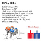 5/10 PCS Universal Wiring Cable Connectors Push-in Can Combined Butt Home Terminal Block Multiple In Multiple Out with Fixing
