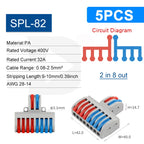 Quick Electrical Connectors Universal Compact Push-in Conductor SPL Splitter Wiring Cable Connector Butt Terminal Block AWG28-12