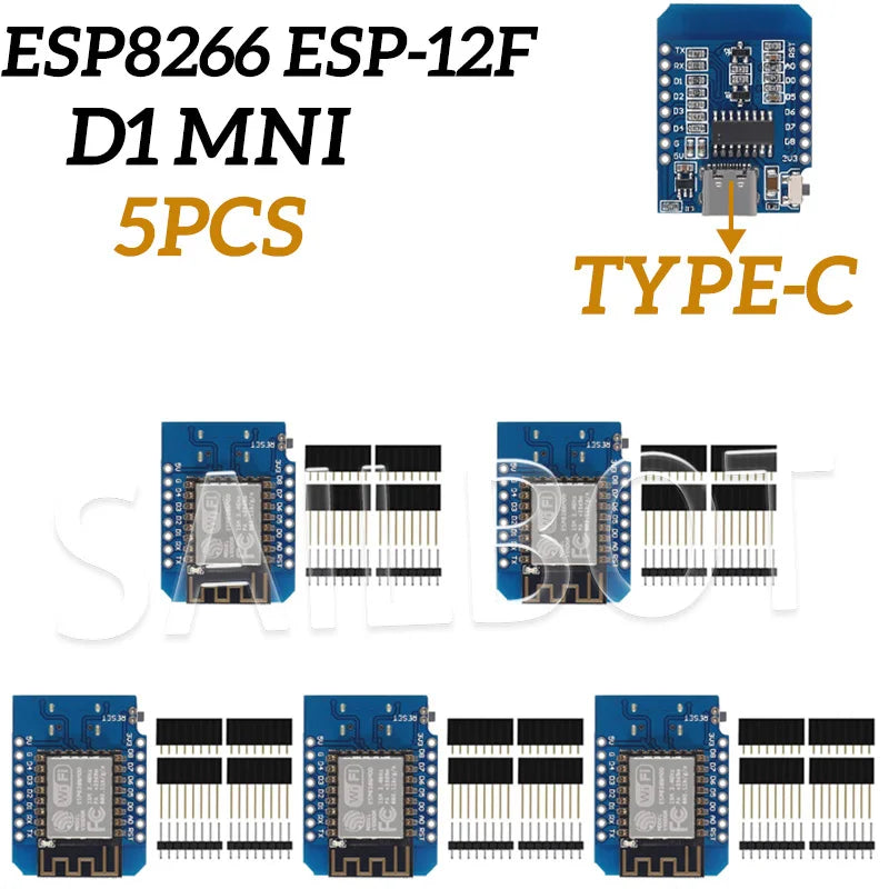 1-10PCS WeMos D1 Mini TYPE-C/Micro USB ESP8266 ESP-12F CH340G V2 Module WiFi D1 Mini Development Board 3.3V With Pin For Arduino