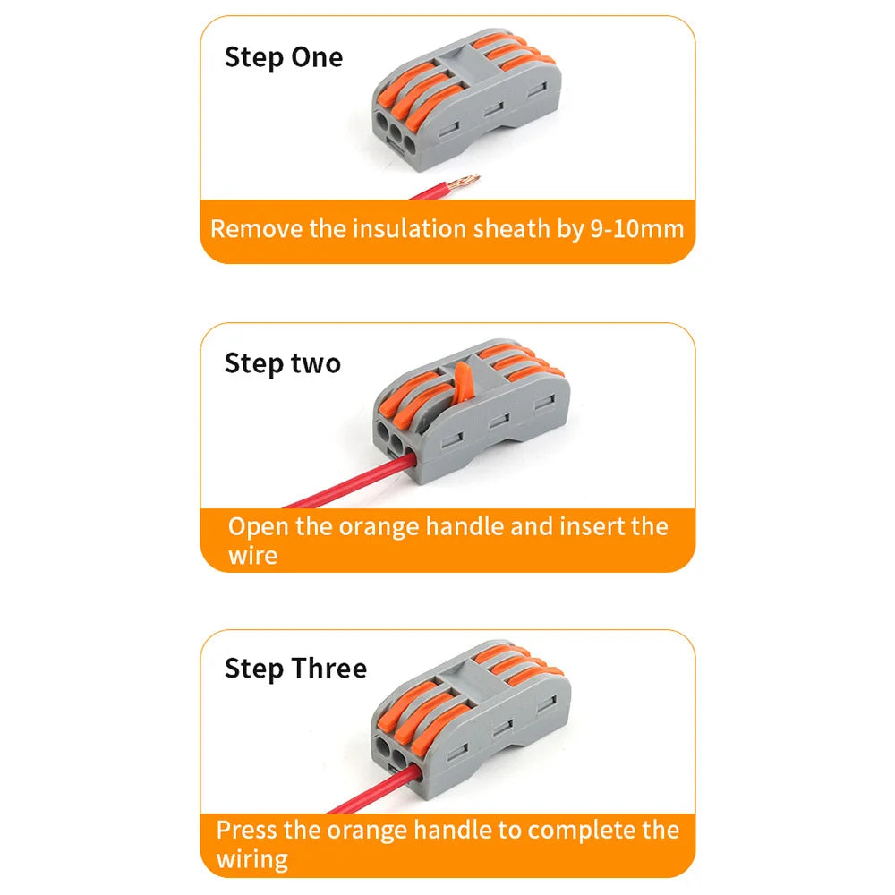 5PCS Quick Wire Cable Connectors Compact Push-in Conductor Terminal Block 2/3/4/5 Pin Electrical Wiring Connection With Lever