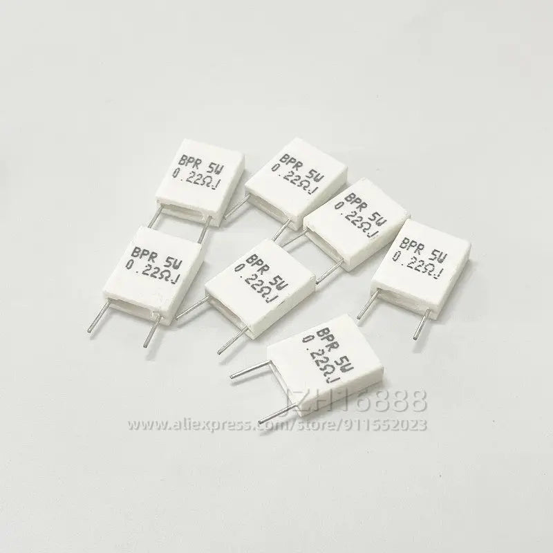 10PCS/ BPR56 5W Non-Inductive Ceramic Cement Resistor 0.1R 0.15R 0.22R 0.25R 0.33R 0.5R  0.001 0.1 0.15 0.22 0.25 0.33 0.5 Ohm