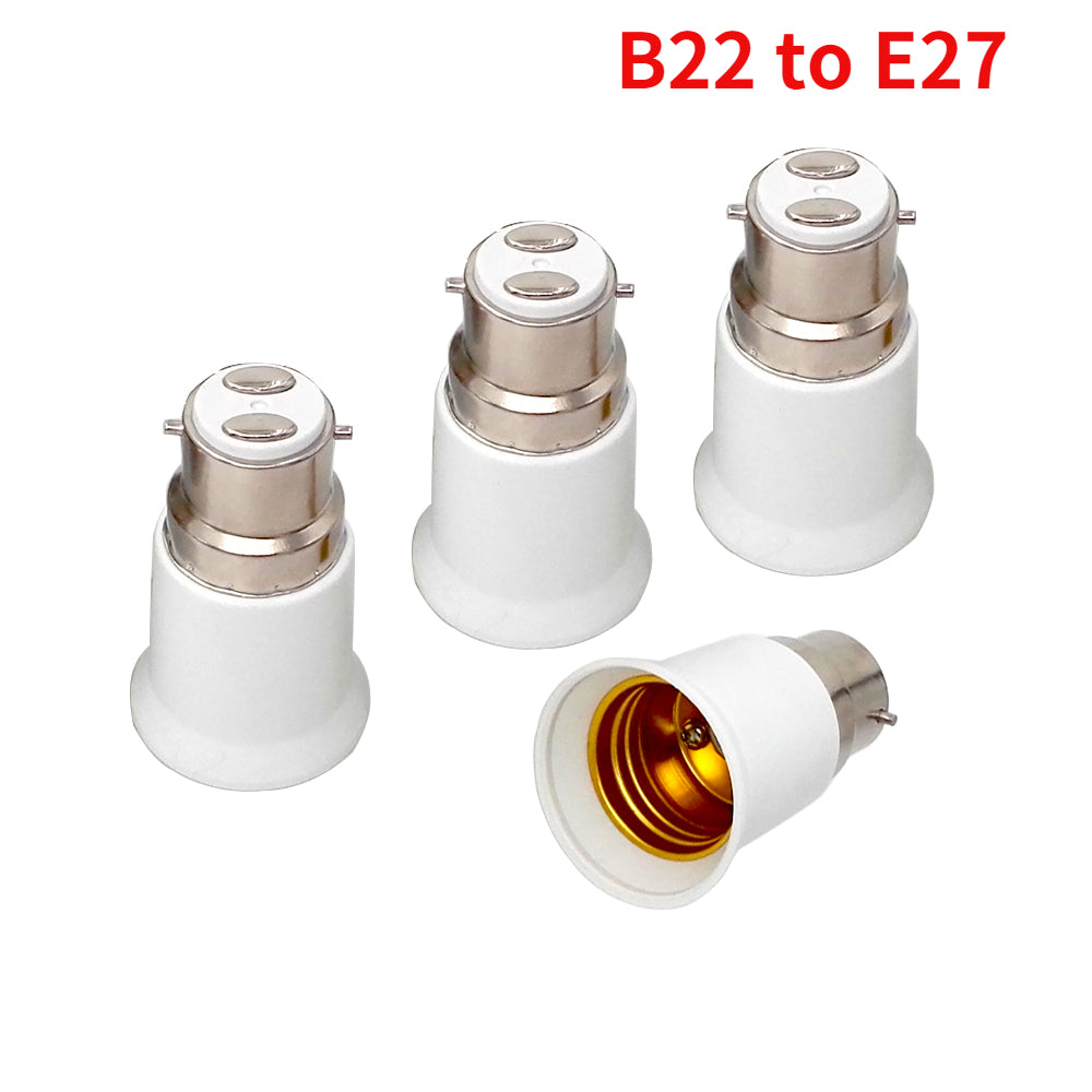 4pcs E27 to B22, B22 to E27 Light Socket Adapter 250V2A PBT Housing CE Rohs LED Lamp Base Holder Socket Converter