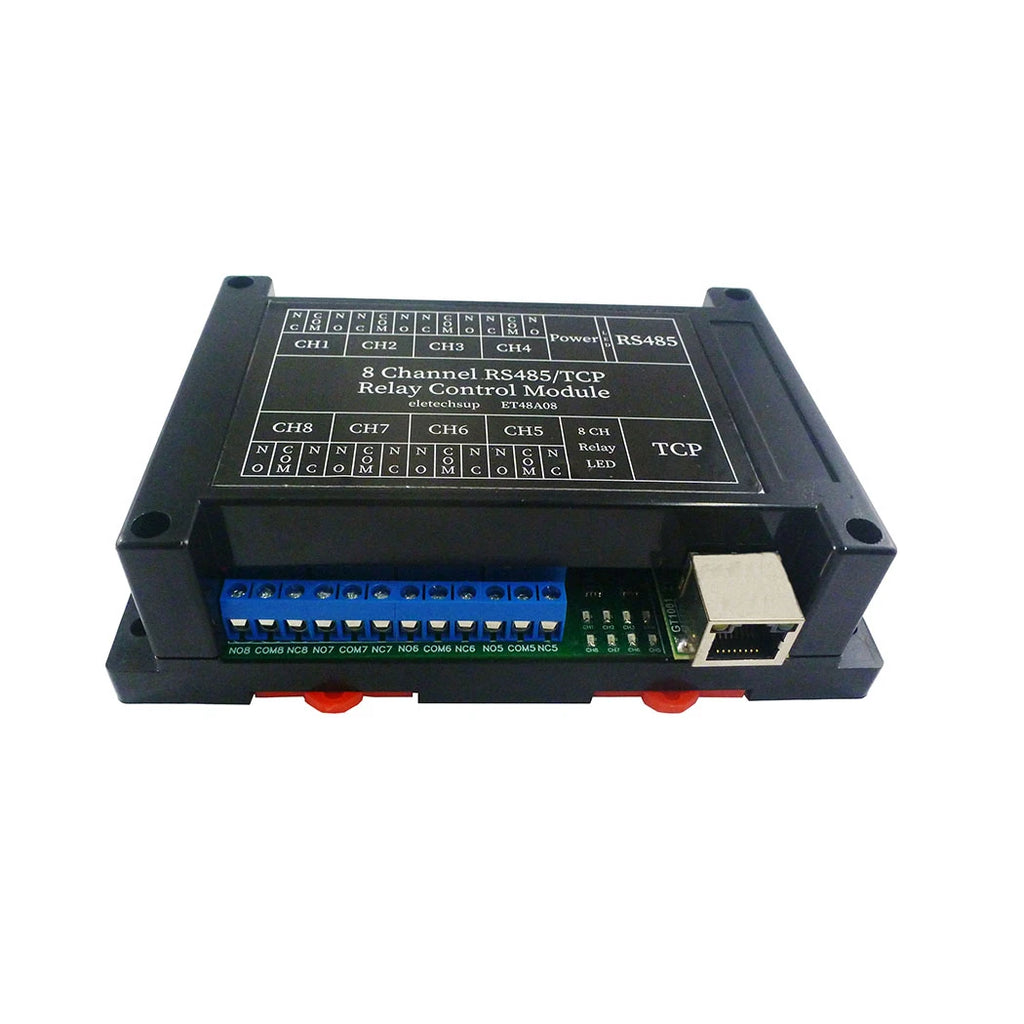 2 IN 1 8Ch Network Ethernet RS485 Relay Modbus RTU Slave TCP/IP UDP UART Switch Module PLC Industrial Control Board