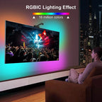 3.8M 5M 5V Usb Rgbic Led Ambilight For Tv With Ar Color Gamut Sensor Tv Adaptive Backlight Rgb Tv Sync Light Strip App Control