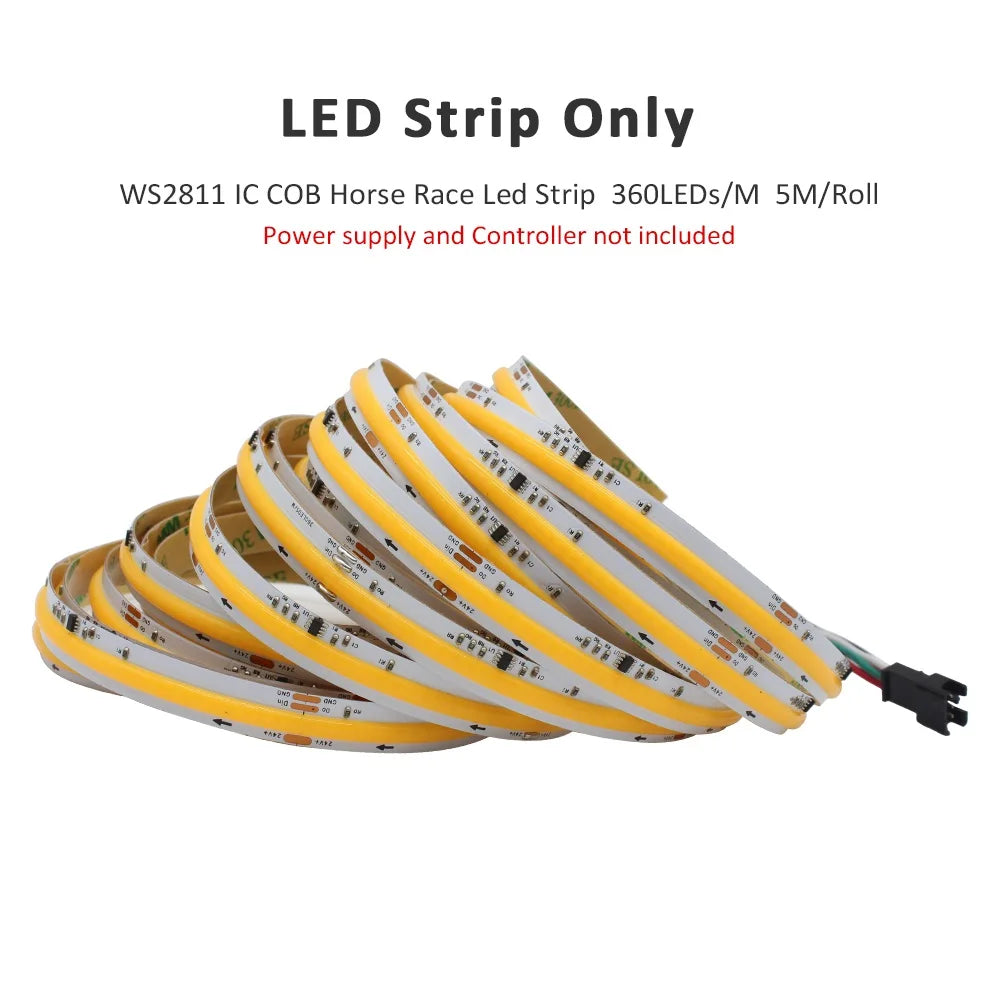 WS2811 COB Horse Running Led Strip 24V 360LEDs/M BanlanX APP Control 10M 15M 20M Sequential Water Flow Led Lights for Room Decor