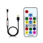 WS2811 WS2812B WS2813 WS2815 LED Pixels Strip Light Controller 3/4PIN USB/DC RF 14/17/21Keys LED Tape Remote Controller DC5-24V
