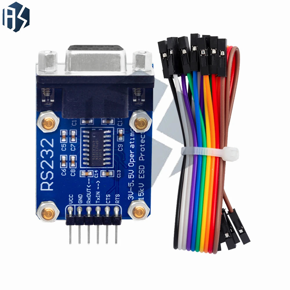 Bidirectional RS232-to-UART TTL Serial Converter Module - Male-Female Level Shifter for SP232 TTL Serial Port