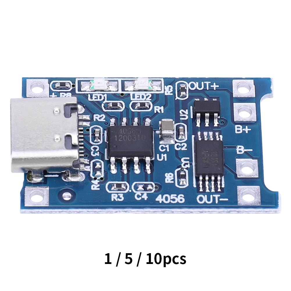 50-1pcs TP4056 3A 5V Lithium Battery Charging Board Module Micro USB/Type-c Interface Charging Protection 2-in-1