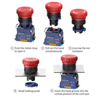 LANBOO 22MM SA1 Series Quick Plug with LED25A High Current Plastic Mushroom Button Emergency Stop Switch 1NO1NC 2NC