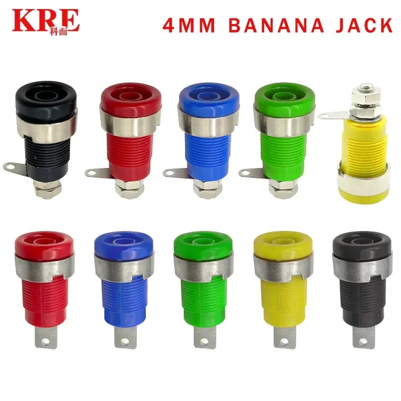 20PCS 4mm Banana Socket Connector 32A Insulated Female Jack 5 Colors Panel Mount Connector for Electrical Connection