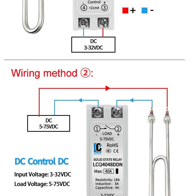 LCTC Solid State Relay DIN Installation DC-AC AC-AC DC-DC Single-Phase Relay With Radiator 10a15a25a40a SSR