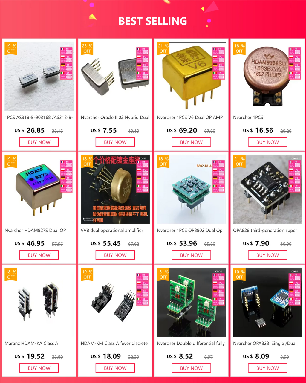 Nvarcher VV8 dual op amp upgrade V5i-D OP06AT 02 SS3602 HA8801 8802 HDAM9988SQ For Amplifier DAC
