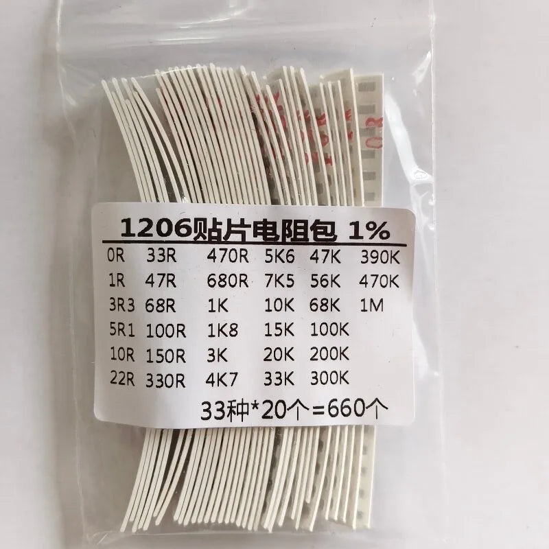 0201 0402 0603 0805 1206 1210 2512 SMD Resistor Assortment Kit, Mixed Resistors with 33 / 60 / 80 / 170 Values