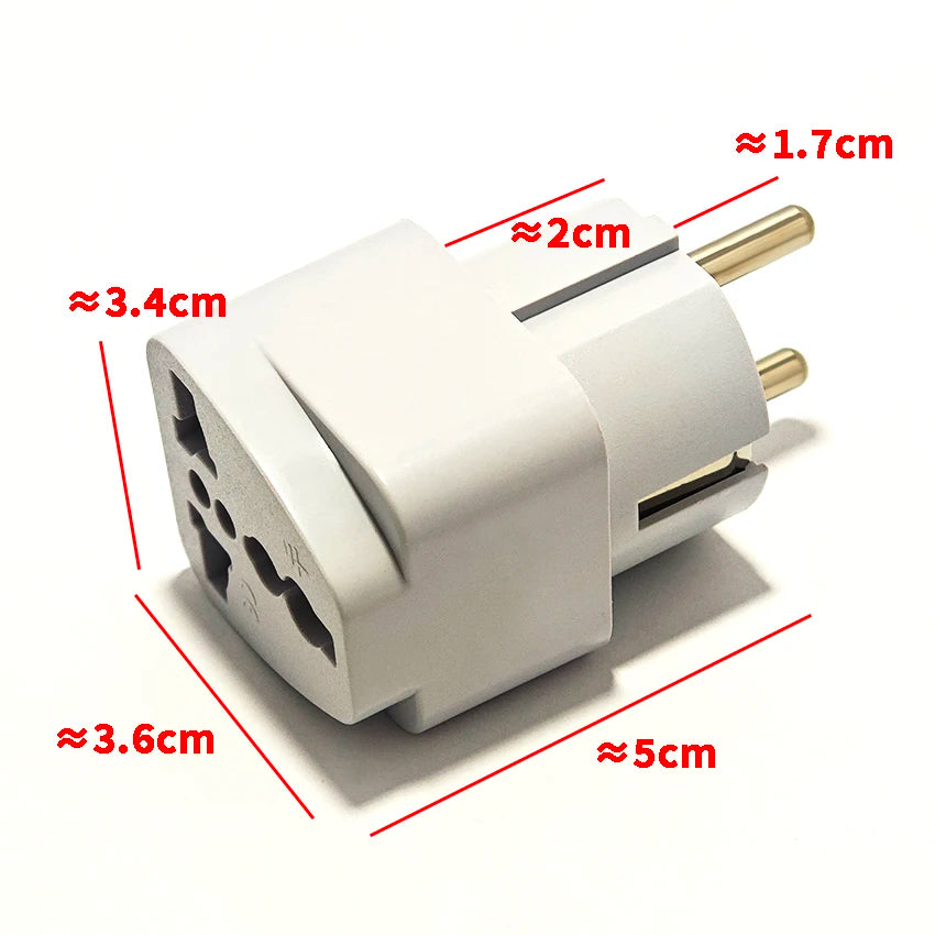 Universal EU Plug Adapter International AU UK US To Euro Travel Conversion Adapter Electrical Converter Power Socket Grey