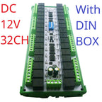 4-32CH 10A 20A DC 12V 24V RS485 Bus Relay Module DIP Setup Parameters Modbus RTU Serial Port UART Switch Board HMI PLC