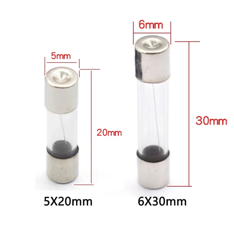 Glass Fuse 5*20MM 6*30MM 250V Fast Blow 0.1A -30A