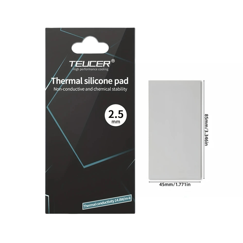 Thermal Silicone Pad 14.8 W/mk, 85*45mm, Non Conductive Heat Resistance High Temperature Resistance For Laptop Heatsink GPU CPU