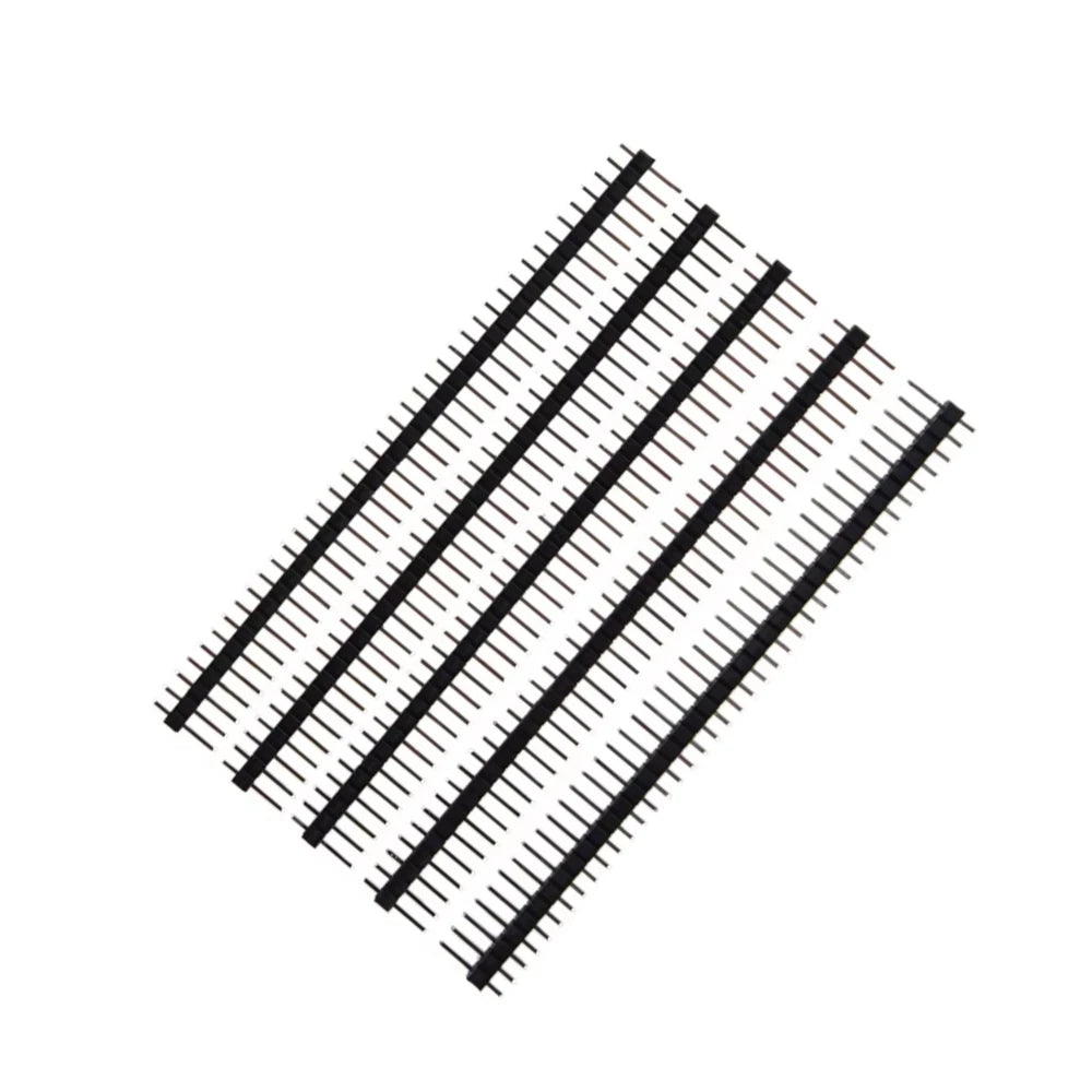 40 Pin 1x40 Single Row Male and Female 2.54 Breakable Pin Header PCB JST Connector Strip for Arduino Black