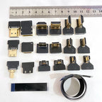 1PCS Ribbon FPV HDMI-Compatible Connector Flexible Flat Cable Raspberry Pi 4 Micro HDMI to HDMI/Mini HDMI Female 90 Degree FFC