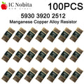 100PCS 5930 3920 2512 1% SMD Alloy Resistor Chip Current Sense Shunt Resistors Manganese Copper Sampling Resistor 1mR 0.5mR