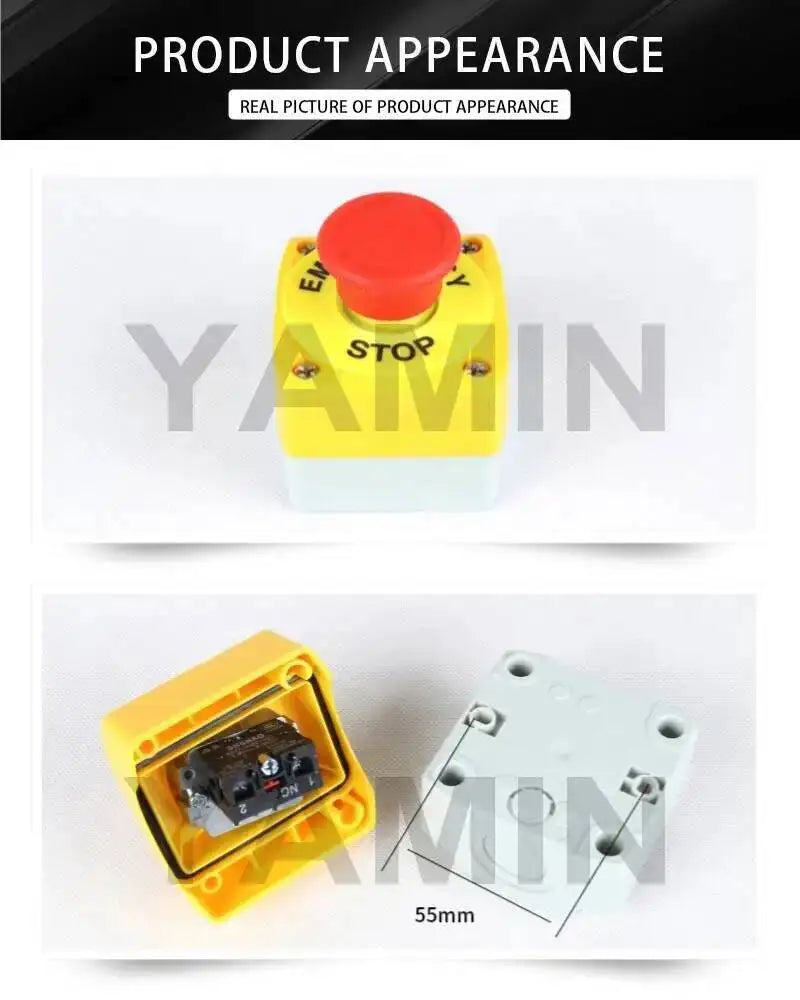 22mm EX Waterproof Emergency Stop Push Button Switch Box Mushroom Elevator Lift Security Rain-proof BE102C
