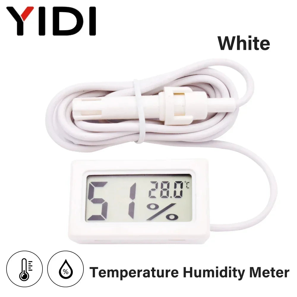 LCD Digital Indoor Outdoor Thermometer Thermo Hygrometer Probe Tester Incubator Aquarium Temperature Humidity Meter Sensor Gauge