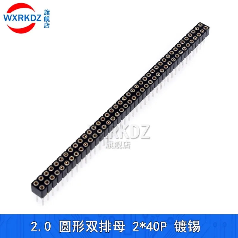 1x40P 1.27mm 2.0mm 2.54mm Round Hole Male Tin Gold Female Pin Header Single Row 0.1" Breakable PCB IC Crystal Transistor Socket
