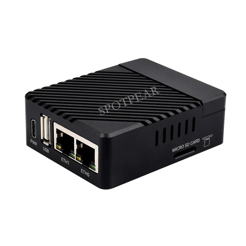 Raspberry Pi CM4 dual ETH mini Open-source Router Board Metal case for Compute Module 4 IO Board  5V, Type-C interfac