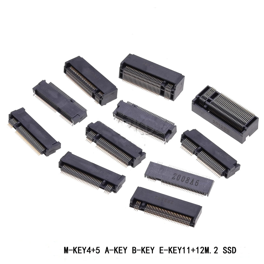 2PCS M.2 NGFF Connector 67Pin SSD Interface Socket H=3.2/4.2/4.8/6.7/8.5mm for Solid State Drive Adapter