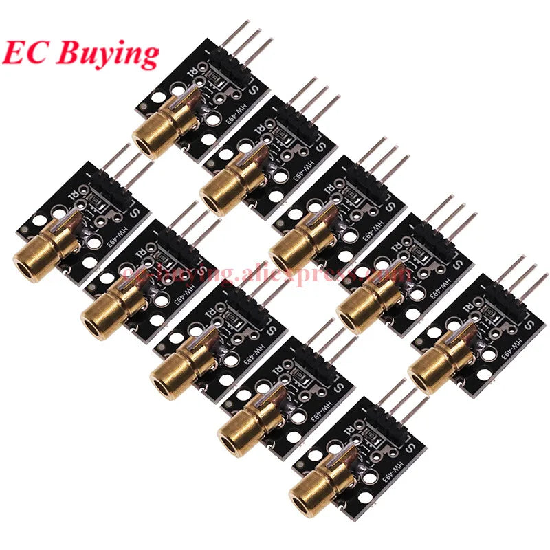 20Pcs/1pc KY-008 650nm Laser Sensor Module 6mm 5V 5mW Red Laser Dot Diode Copper Head for Arduino Transmitter TL Transducer