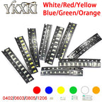 100PCS/lot 0402 0603 0805 1206 SMD LED Diodes Light Yellow Red Green Blue White Orange High brightness LED beads