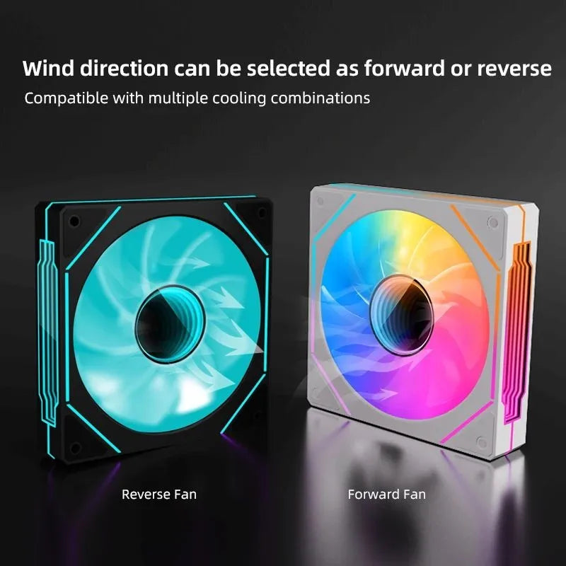LDPCSJ PRISM 4 PRO 120mm PC Case Fan Equipped with ARGB Controller, 4-Pin PWM Silent Cooling Fan,12V 3Pin Addressable ARGB,45.2CFM High Airflow 600-1500RPM Synchronizable RGB Fan for Gaming Desktop Water Cooling Computer Chas