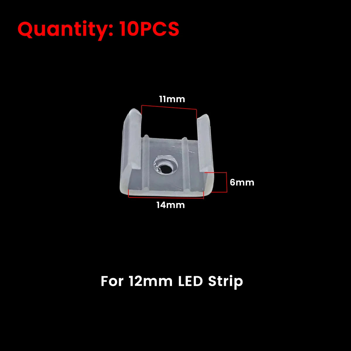 LED Strip Fix Clips Holder Connector Accessories For Fixing 2835 Neon Light 6mm 8mm 12mm 15mm 220V Flexible COB Plastic Buckle