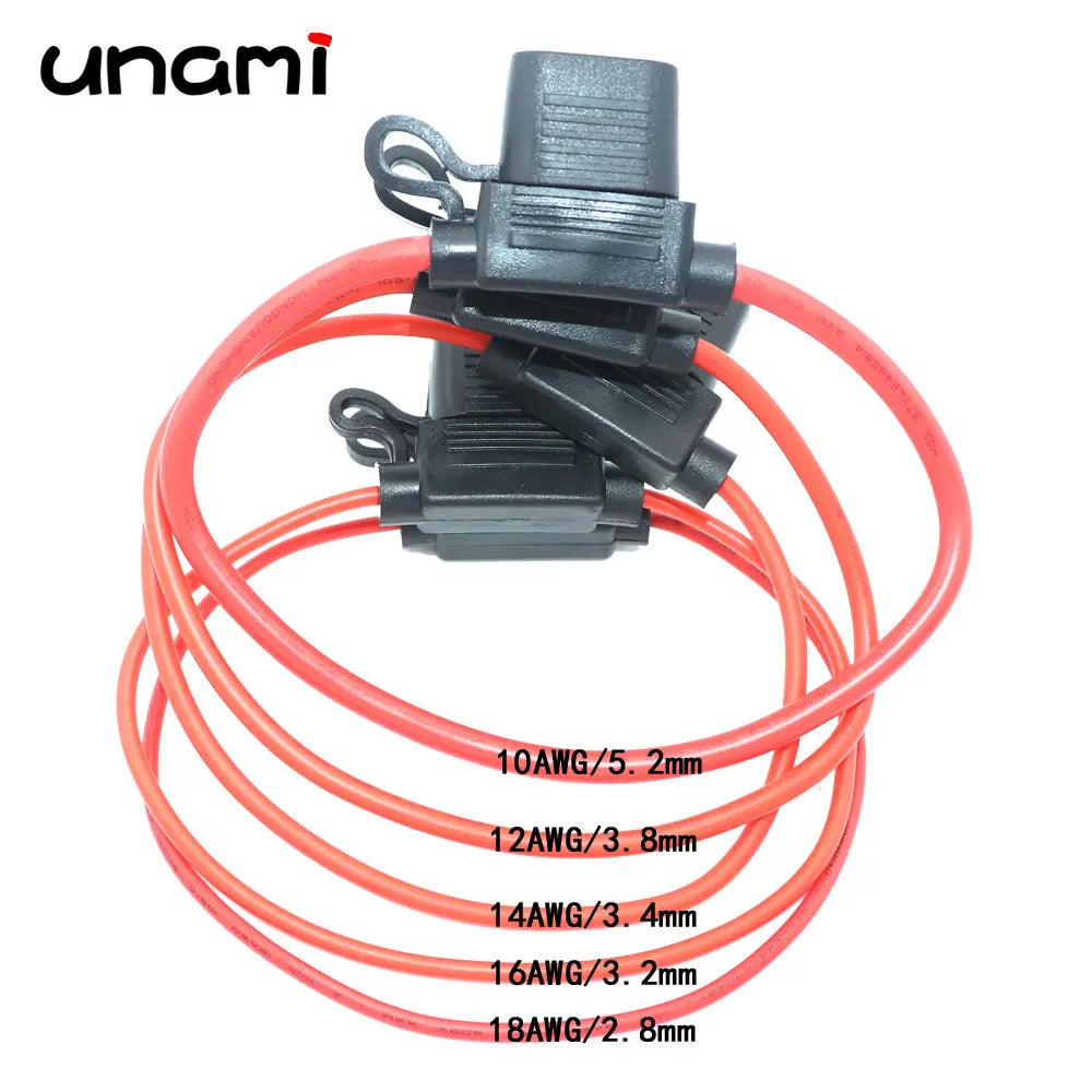 Waterproof Fuse Holder 32V Mini Small Medium 18/1614/12/10AWG and Blade Fuse 1A 2A 3A 5A 7.5A 10A 15A 20A 25A 30A 35A 40A 50A