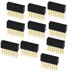 10PCS 2.54mm Pitch Straight Pin Header Male Connector 1x6/1x8/1x10/1x15/1x20/1x40 2x6/2x8/2x10/2x20 Single/Double Row PC
