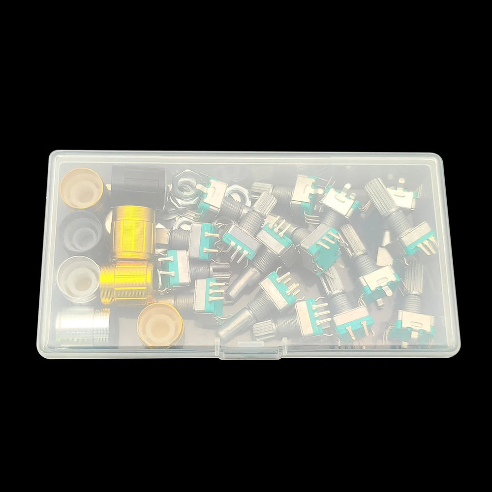 1 Box EC11 Half / Plum Shaft Encoder Switch Kit 5 Pin 20 Position Rotary Encoder Code Switches Handle Long 15mm 20mm