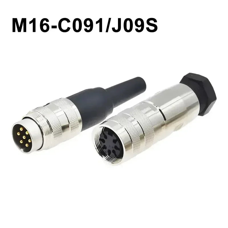 Waterproof C091 M16 Metal Circular Aviation Plug Connector 3Pin 4/5/6/7/8/12/14 Pin Male Female Connector J09 Cable Socket IP67