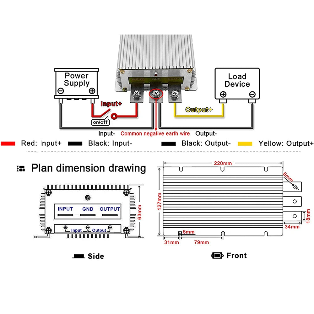 24V to 12V 13.8V 120A 100A 80A DC DC Step Down Converter 24V-13.8V Buck Regulator Voltage Transformer Stabilizer for Cars Module