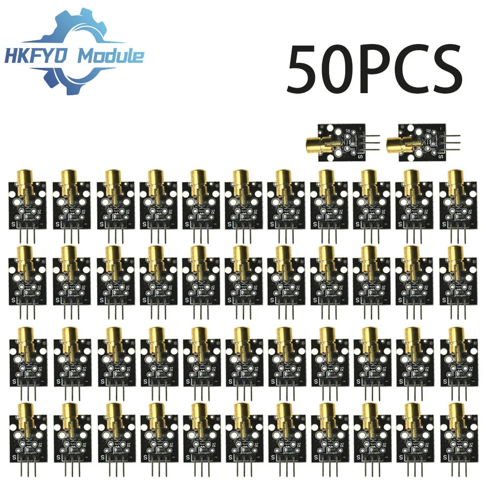 1-100pcs KY-008 Red Laser Module 650nm 3-Pin Dot Diode Transmitter with Copper Head for Arduino, AVR, PIC & MEGA 2560