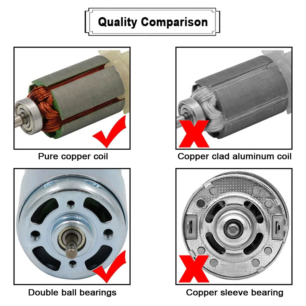 775/795/895 DC Motor 12/24V 3000-15000RPM High Speed Large Torque Motor Tools for Small Drill / Micro Machine with Ball Bearing
